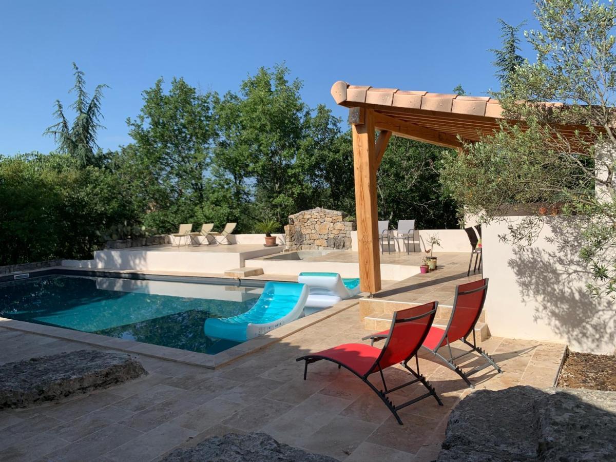 Gite Avec Piscine Privee Au Coeur D'Une Foret De Chenes Proche De Vallon Pont D'Arc Saint Alban Auriolles Ngoại thất bức ảnh